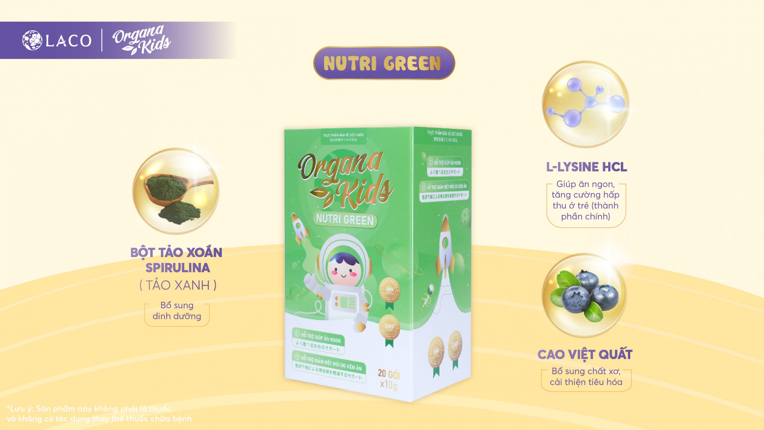 Thạch dinh dưỡng Organa Kids - Nutri Green